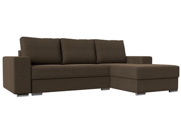 Угловой диван с оттоманкой Дрезден, Коричневый (рогожка) НПБ в Ярославле