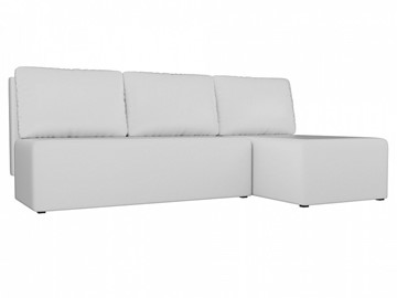 Угловой диван с оттоманкой Поло, Белый (экокожа) в Ярославле