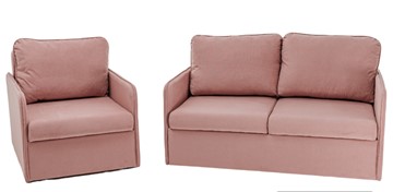 Мебельный набор Brendoss Амира розовый диван + кресло в Ярославле