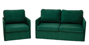 Комплект мебели Brendoss Амира зеленый диван + кресло в Ярославле