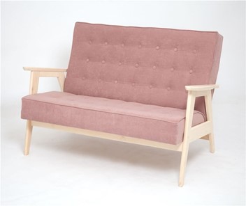 Прямой диван Ретро, двухместный (беленый дуб / RS 12 - розовый) в Ярославле