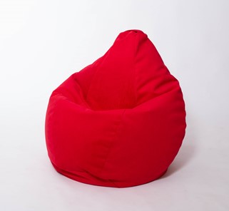 Кресло-мешок Груша большое, велюр однотон, красное в Рыбинске