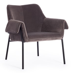 Кресло BESS (mod. 0179471) металл/вельвет, 70х71х75 см, серо-коричневый S108 (84 Brown)/черный в Ярославле