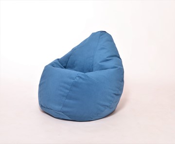 Кресло-мешок Груша среднее, велюр однотон, синее в Ярославле