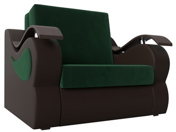 Кресло раскладное Меркурий (60), Зеленый\Коричневый (Велюр\Экокожа) в Ярославле