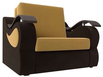Кресло раскладное Меркурий (60), Желтый\коричневый (Микровельвет\Экокожа) в Ярославле
