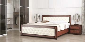 Спальная кровать СВ-Стиль Стиль 2, 160х200, кожзам, с основанием в Ярославле
