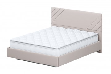 Кровать двуспальная №2 (универсальная 1,6х2,0) серия №2, белый/бежевый ткань/лайн бежевый ткань в Рыбинске