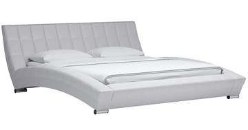 Спальная кровать Оливия 180 арт. Марика 483 к/з (белый) с основанием в Ярославле