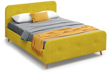 Двуспальная кровать Мебельград Сиерра 1800 (с подъемным механизмом и коробом) Торонто горчица в Ярославле