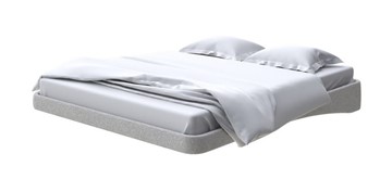 Кровать двуспальная парящая 160х200, Искусственная шерсть (Лама Светло-серый) в Ярославле
