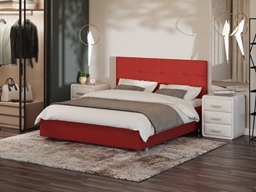 Спальная кровать Neo 90х200, Велюр (Forest 13 Красный) в Ярославле