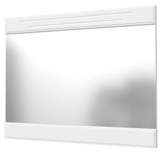 Зеркало настенное Олимп с декоративными планками (белый) в Ярославле