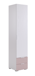 Шкаф-пенал с ящиками Зефир 107.01 (белое дерево/пудра розовая (эмаль)) в Ярославле