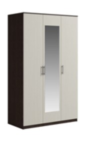 Шкаф 3 двери Светлана, с зеркалом, венге/дуб молочный в Ярославле