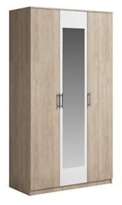 Шкаф 3 двери Genesis Светлана, с зеркалом, белый/дуб сонома в Ярославле
