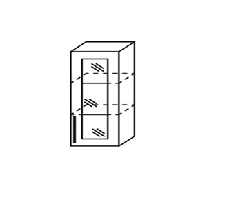 Кухонный шкаф Марибель Мыло, настенный однодверный с полкой со вставкой из стекла 918*300*320, ШНст 300/918 в Ярославле
