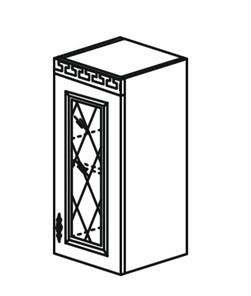 Шкаф кухонный Веста настенный однодверный с полкой со вставкой из стекла 718*500*323мм в Ярославле