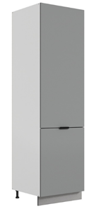 Шкаф-пенал Стоун L600 под холодильник (2 дв.гл.) (белый/оникс софттач) в Ярославле