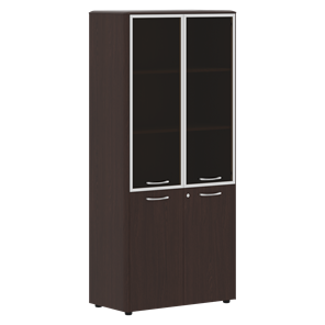 Шкаф комбинированный с дверьми в алюминиевой рамке с замком DIONI Венге DHC 85.7(Z)  (850х430х1930) в Ярославле