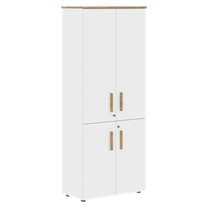 Широкий шкаф высокий FORTA Белый-Дуб Гамильтон FHC 80.3(Z) (798х404х1965) в Ярославле