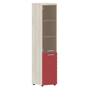 Стеллаж с дверью TORR LUX TLHC 42.2 R колонка комбинированная с топом 435х452х1958 Сосна Эдмонт/ Красный в Ярославле