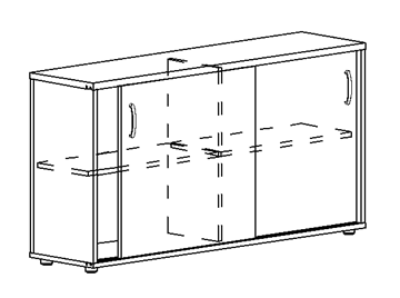 Шкаф-купе низкий Albero, для 2-х столов 70 (144,4х36,4х75,6) в Рыбинске