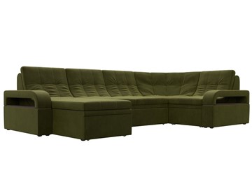 П-образный диван Лига-035, Зеленый (Микровельвет) в Ярославле