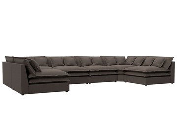 П-образный диван Лига-040, Амур коричневый (рогожка) в Ярославле