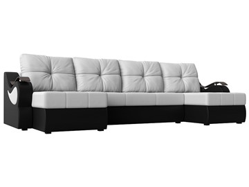 П-образный диван Меркурий П, Белый/черный (экокожа) в Ярославле