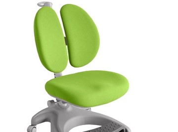 Детский стул FunDesk Solerte Grey с подставкой для ног + чехол для кресла (ткань зеленая) в Ярославле