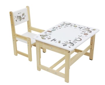 Комплект детской мебели POLINI KIDS ECO 400 SM, ЕДИНОРОГ, 68Х55 СМ, БЕЛЫЙ-НАТУРАЛЬНЫЙ в Рыбинске