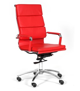 Кресло компьютерное CHAIRMAN 750 экокожа красная в Ярославле