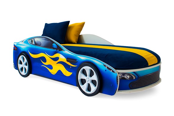 Кровать-машина детская Бондимобиль синий в Ярославле - изображение