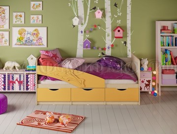 Детская кровать Дельфин, Желтый матовый 80х200 в Ярославле