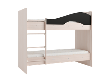 Детская  двухъярусная кровать Мая с 2 ящиками на щитах, корпус Млечный дуб, фасад Венге в Ярославле - предосмотр 3