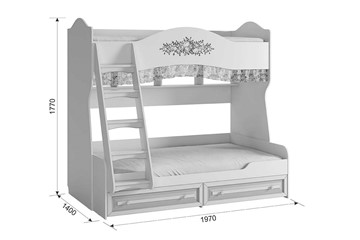 Двухъярусная детская кровать Алиса (1974х1404х1765) в Ярославле - предосмотр 4