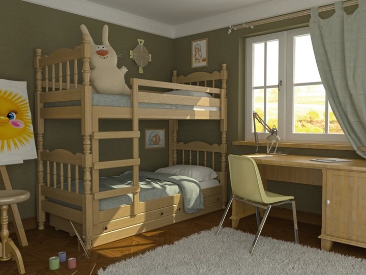 Кровать в детскую Соня двухъярусная (Сосна) в Ярославле - изображение 1