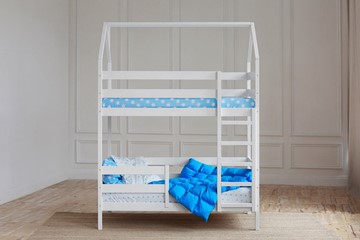 Двухъярусная кровать Домик, цвет белый в Ярославле