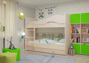 Детская 2-этажная кровать Мая на щитах, цвет Млечный дуб в Рыбинске - предосмотр 2
