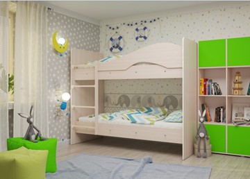 Детская 2-этажная кровать Мая на щитах, цвет Млечный дуб в Ярославле - предосмотр 1
