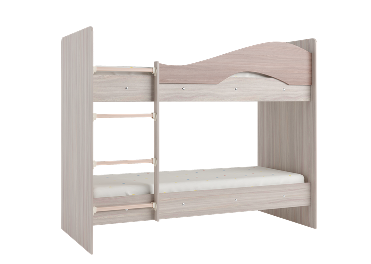 Кровать 2-ярусная Мая на щитах со шкафом и ящиками, корпус Шимо светлый, фасад Шимо темный в Ярославле - изображение 3