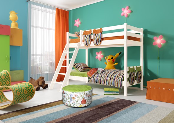 Детская двухэтажная кровать Соня, Вариант 10 Белый в Рыбинске - изображение