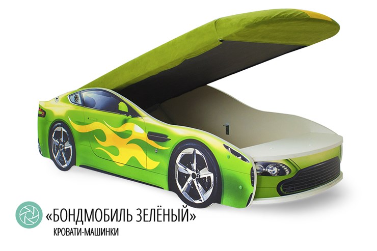 Детская кровать-машина Бондимобиль зеленый в Ярославле - изображение 1