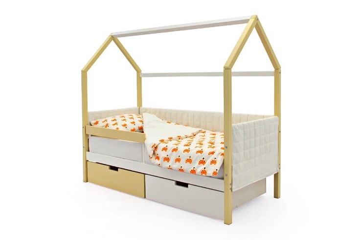 Кровать-домик в детскую «Svogen бежево-белый» мягкая в Ярославле - изображение 4