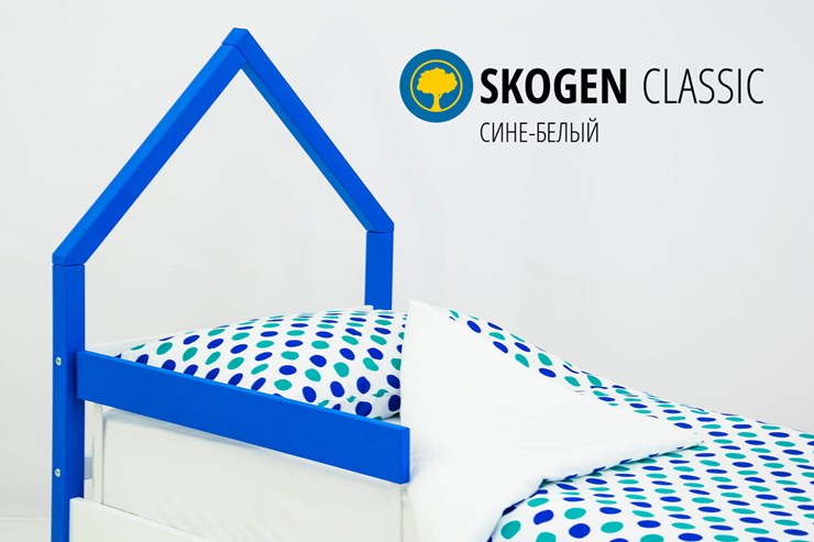 Кровать-домик мини Skogen сине-белый в Ярославле - изображение 3