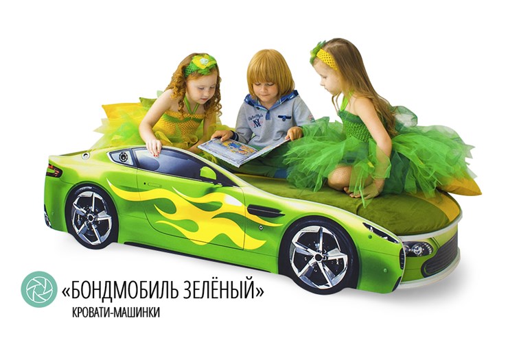 Детская кровать-машина Бондимобиль зеленый в Ярославле - изображение 2