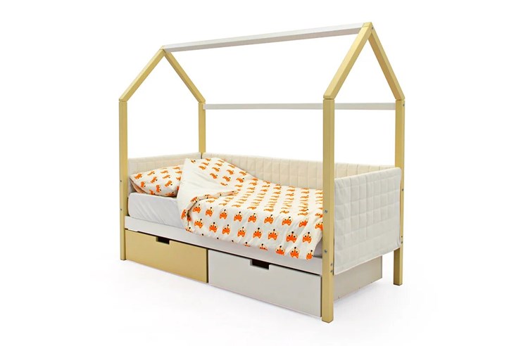Кровать-домик в детскую «Svogen бежево-белый» мягкая в Ярославле - изображение 3