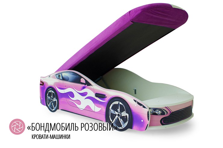 Кровать-машина в детскую Бондимобиль розовый в Ярославле - изображение 1