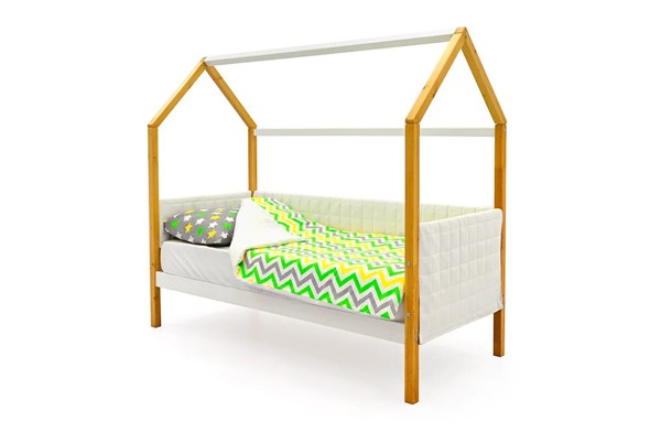Кровать-домик в детскую «Svogen белая-дерево» мягкая в Ярославле - изображение